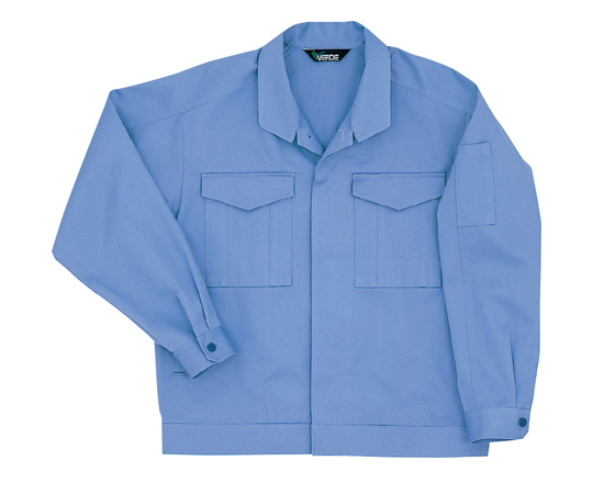 春夏作業服　綿長袖ジャンパー　（前ボタン式）　上　ライトブルー　L画像
