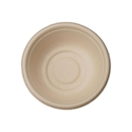 惣菜容器 BBボウルM 中 149φ×45H パックスタイル 透明なプラスチック容器が上から見える状態、底部に少し傾いている様子。