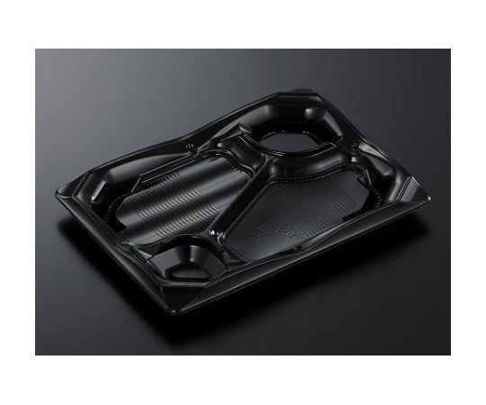 弁当容器 CT波音 V24-17C 黒-BK 本体 600枚画像