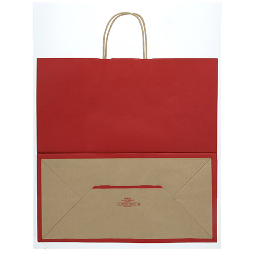 ギフトにピッタリ！華やかな赤色無地の手提げ紙袋
