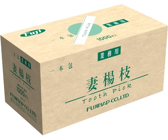 フジ袋入爪楊枝 英文 1箱（1000本入）画像