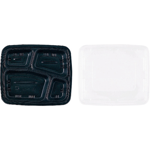TKG ﾜﾝｳｪｲ 耐熱お弁当容器 T-25 黒 (蓋付) 1個画像