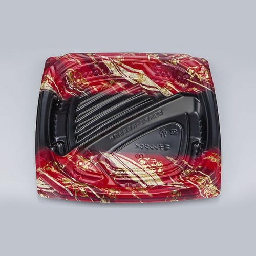 シーピー化成 弁当容器 CBFNビルト12-1 鮫雲赤 本体画像