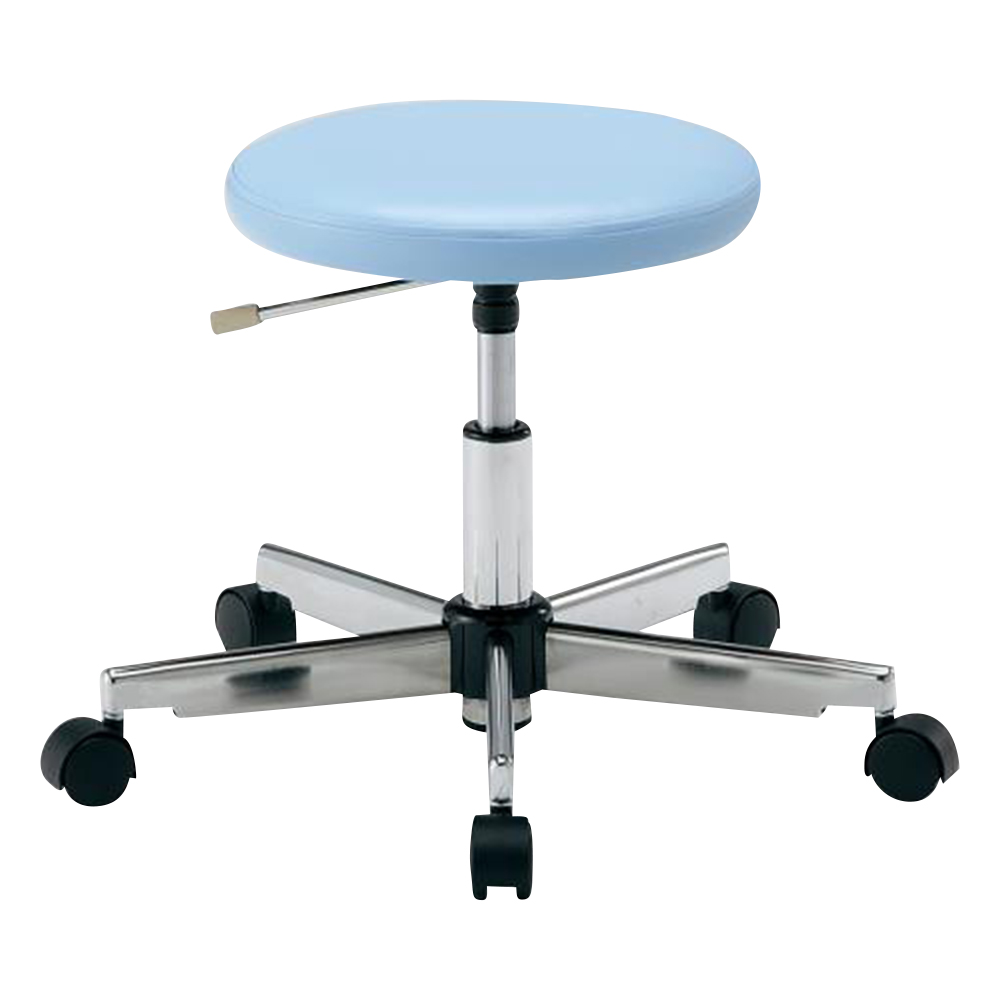 クリーンカラフルラウンドチェア（クラス100対応）　足掛リング無し　ブルー