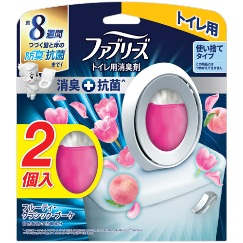 ﾌｧﾌﾞﾘｰｽﾞW消臭 ﾄｲﾚ用消臭剤+抗菌 ﾌﾙｰﾃｨ･ｸﾗｼｯｸ･ﾌﾞｰｹ 6.3mL 1ﾊﾟｯｸ(2個)画像