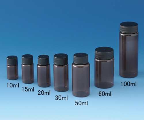 PETスクリューバイアル20mL 褐色 50本 1720-0020