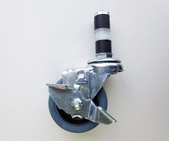 静音キャスター ゴム止め式 23mm用 グレー φ75mmストッパー付