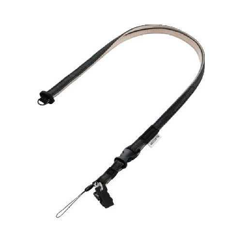 携帯用ストラップ　落下防止クリップ付き　ブラック