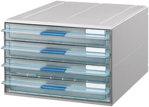 レターケースＵＮＩＦＥＥＬ透明引き出し浅型４段×３画像