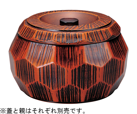 はつり亀甲丼　栃塗(内黒)蓋画像