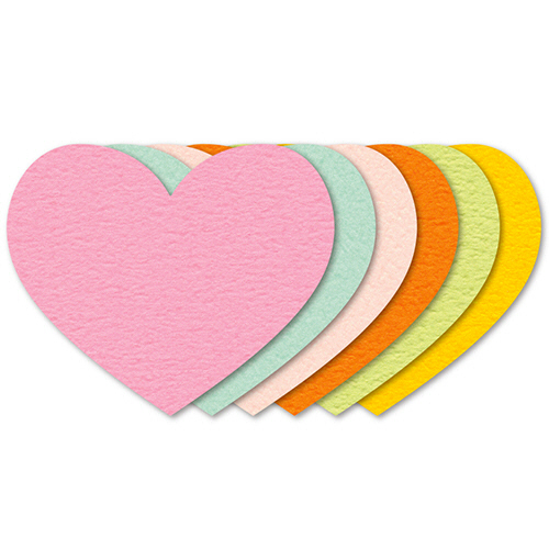 ぷちｶｰﾄﾞ ﾊｰﾄ 中 (6色×各2枚)/ﾊﾟｯｸ 1ｾｯﾄ(10ﾊﾟｯｸ)画像