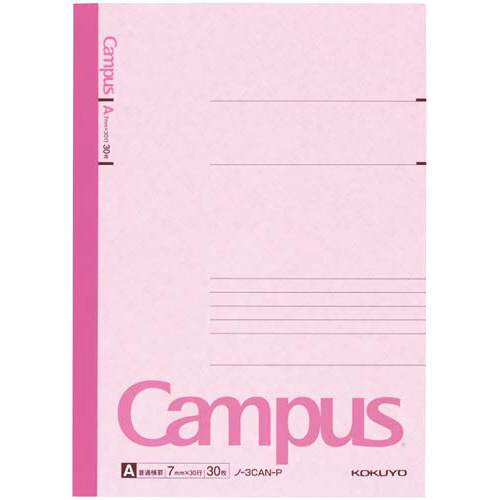 カラーキャンパス　セミＢ５　Ａ罫３０枚　桃×６０冊画像