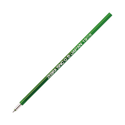 SNC-0.5芯　緑X10 鮮やかな緑色のパッケージが整然と並んでいる様子