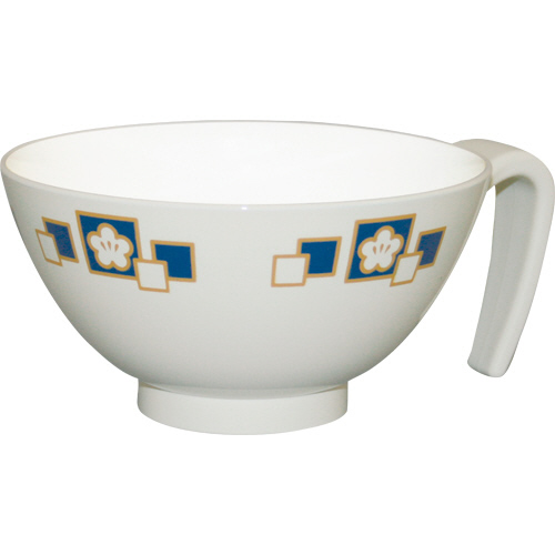 取っ手付き飯碗 梅花 青 1個画像