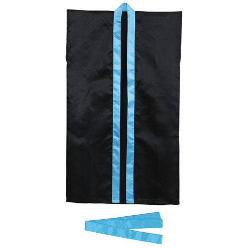 ｿﾌﾄｻﾃﾝﾛﾝｸﾞﾊｯﾋﾟ(ﾊﾁﾏｷ付) Lｻｲｽﾞ 黒/襟青 1着