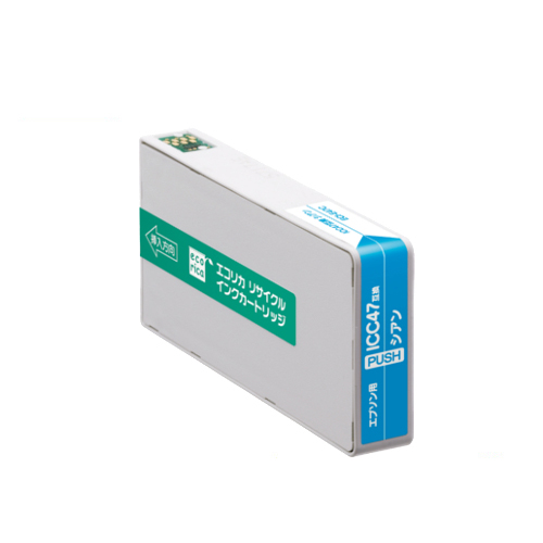 ﾘｻｲｸﾙｲﾝｸｶｰﾄﾘｯｼﾞ ｼｱﾝ(染料) [ｴﾌﾟｿﾝ:ICC47互換] ECI-E47C 1個画像