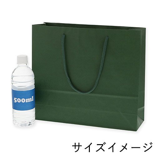 無地で使いやすい！グリーンで持ち手紐付きの中型ギフトバッグ