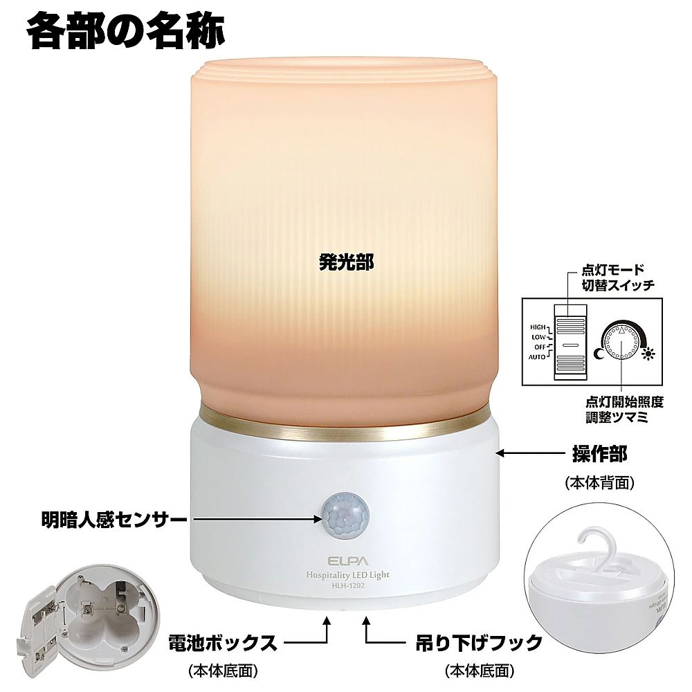 もてなしライト・据置(大) 明るい光を発する大きな台座に置かれた商品が見える状態