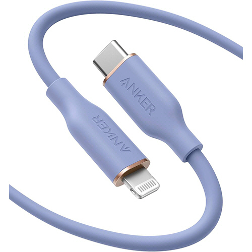 ANKER　PowerLine　III　Flow　USB-C&ライトニングケーブル　1.8m　ラベンダーグレー　1本画像