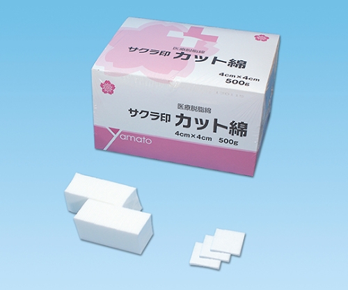 サクラ印　カット綿４ｃｍ×４ｃｍ　５００ｇ画像