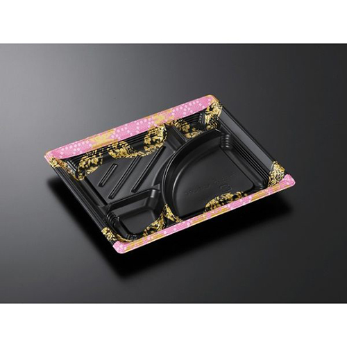 中央化学 弁当容器 CT みちる K24-20C 百花P-BK 本体画像