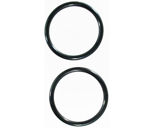 Oリング　太さ5.7mm×内径57.6mm　2個入 透明で柔軟性のある2個のリングが並べられている様子