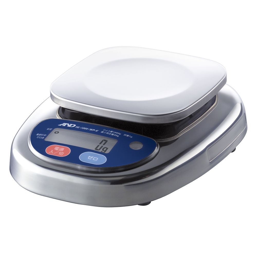 検定付きはかり 防塵・防水コンパクトスケール HL-iWP-Kシリーズ  ひょう量:1000g 最小表示:1g画像