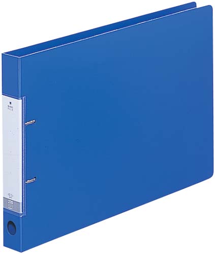 Ｄリング２穴ファイル　青Ｂ４横背幅３４ｍｍ画像