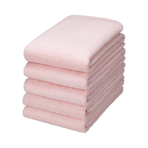 毛羽落ちしにくい無撚糸フェイスタオル　ピンク画像