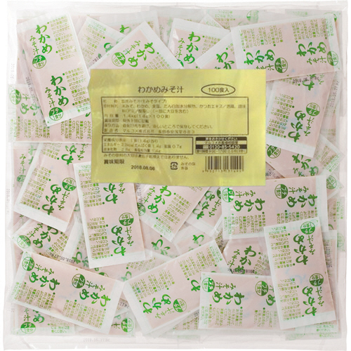 業務用 生みそ汁 わかめ 1ｾｯﾄ(600食:100食×6ﾊﾟｯｸ)画像