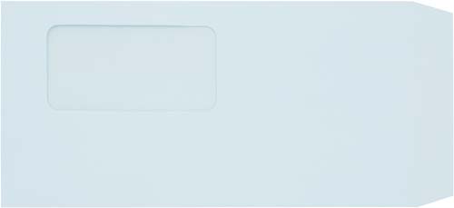 長６　窓付封筒テープのり付き　ソフトブルー１００枚画像