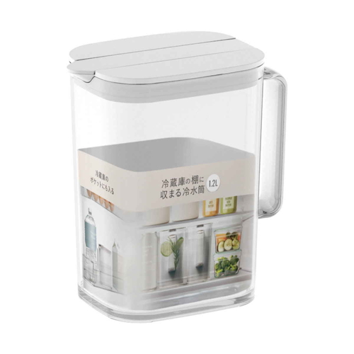 棚に収まる冷水筒 1.2L ホワイト画像