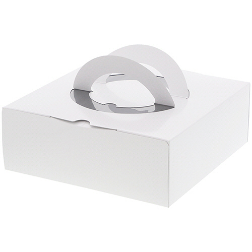 手付きｹｰｷ箱 HCﾎﾜｲﾄ 6号 H80 1ｾｯﾄ(100枚:10枚×10ﾊﾟｯｸ)画像