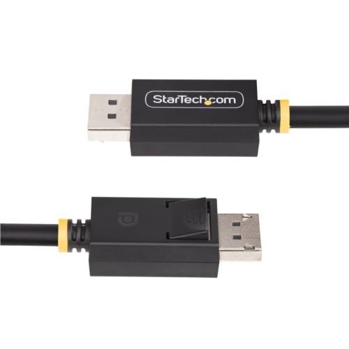 DisplayPort　2.1ケーブル　1m　16K/60Hz　オス-オス　ブラック　1本 コネクタ部分がしっかりと露出した、自立した状態のケーブル
