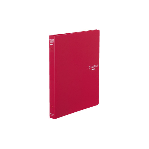 クリヤーブック替紙式Ｂ５縦２６穴１８枚ポケット　赤画像