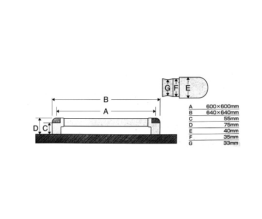 ぬくもり手すりL型　長さ600×600mm×太さ35φmm L型の手すりが壁に取り付けられた様子、太さ35mmの丸いパイプが鮮やかなカラーでデザインされている。