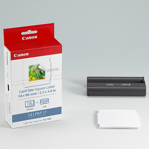 ｶﾗｰｲﾝｸ/ｽｸｳｪｱﾗﾍﾞﾙｾｯﾄKC-18IS(ｶｰﾄﾞｻｲｽﾞｼｰﾙ18枚+ｲﾝｸ18枚)7429B001 1ｾｯﾄ画像