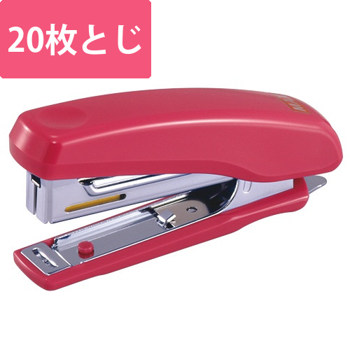 高機能コンパクトホッチキス　20枚とじ　ピンク　1個画像