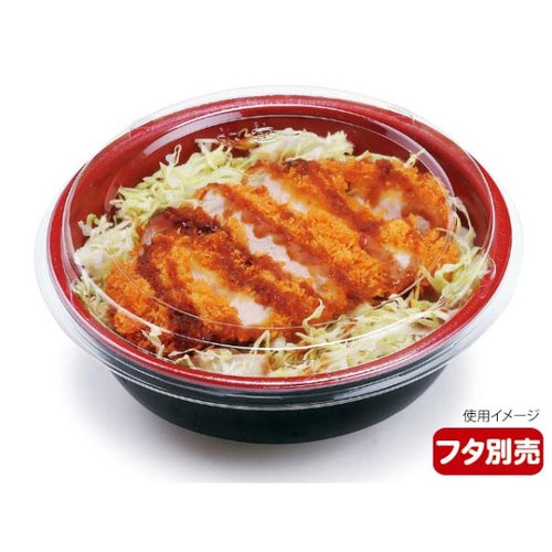 どんぶり容器 RP丼中 本体 RB リスパック 底の部分が広がった円形容器の上部が見える状態