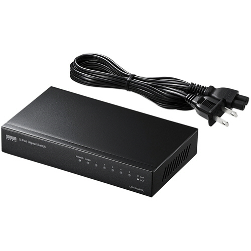 Giga対応ｽｲｯﾁﾝｸﾞﾊﾌﾞ 5ﾎﾟｰﾄ･ﾙｰﾌﾟ検知機能付き 1台画像