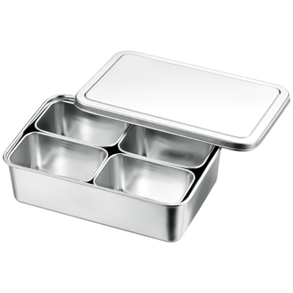 調味料入れ AG18-8 ミニ調味料入バット4ヶ入 田型 赤川器物製作所画像