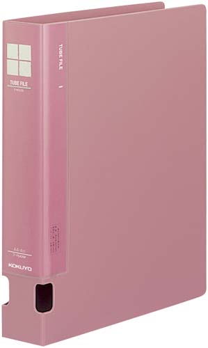 チューブファイルＰＰ桃Ａ４縦背幅５４ｍｍ　４冊