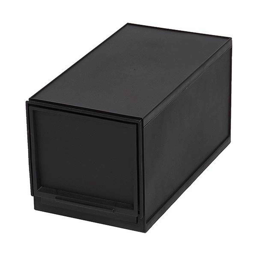 収納ケース ナチュラ クリアモジュール MS 約 幅19×奥行36×高さ19cm ブラック画像