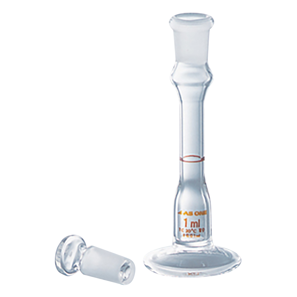 台付メスフラスコ　　白　1mL画像