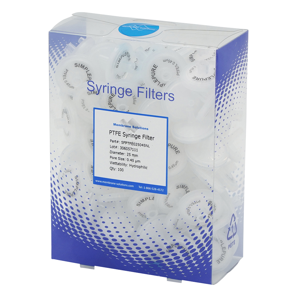 シリンジフィルター（親水性）PTFE φ25mm/φ0.45μm 1箱（100個入）画像