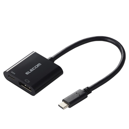 ＴｙｐｅＣ－ＤＰ　変換アダプタ　給電　ブラック