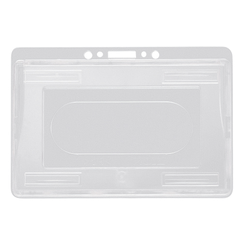 名札用ﾎﾙﾀﾞｰ ﾖｺ型 ﾊｰﾄﾞﾀｲﾌﾟ(IDｶｰﾄﾞ2枚用) 1ﾊﾟｯｸ(2枚)画像