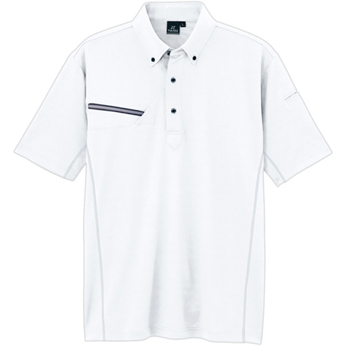 TULTEX(ﾀﾙﾃｯｸｽ)半袖ﾎﾞﾀﾝﾀﾞｳﾝﾎﾟﾛｼｬﾂ 冷感 二重編裏ﾌﾟﾘﾝﾄﾆｯﾄ ﾎﾜｲﾄ 5L 1着