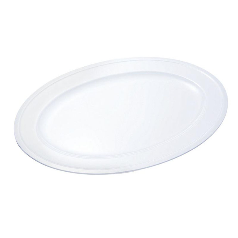 メラミン食器 PW-13 小判皿24吋 白無地 エンテック画像