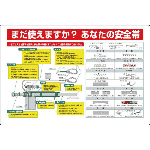 安全帯関係標識 まだ使えますか? ｴｺﾕﾆﾎﾞｰﾄﾞ 600×900 1枚画像